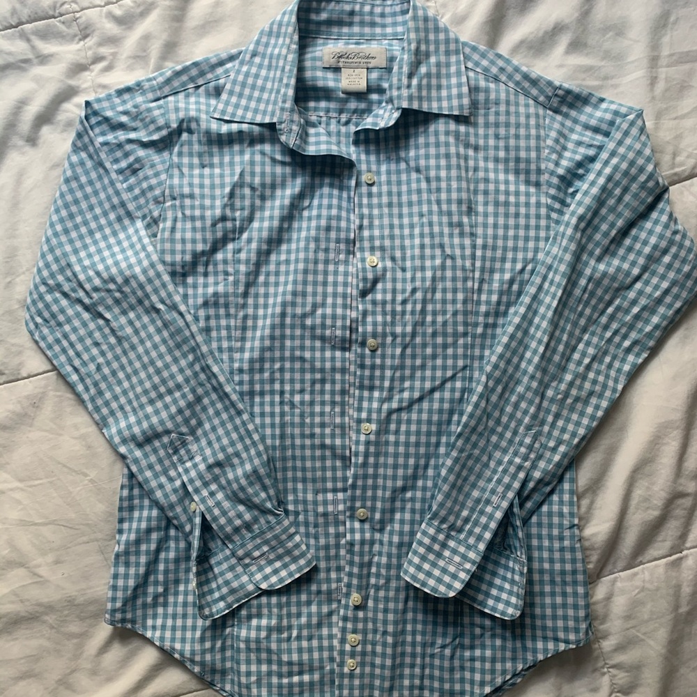 Brooks Brothers blue and white gingham button up!